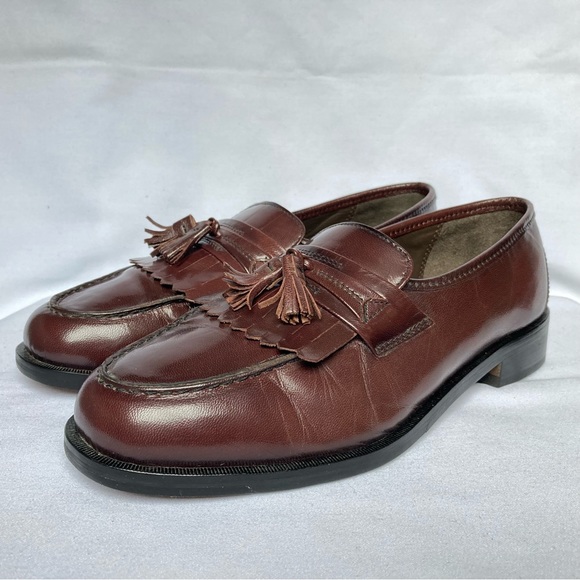 Nunn Bush Dress Flex Tassel Loafers Slip on Brown Leather - Picture 2 of 10